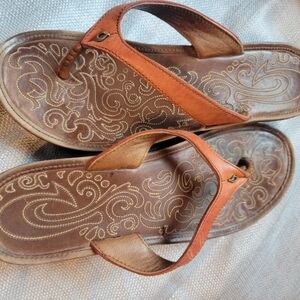 OluKai Brown and Orange Women's Sandals